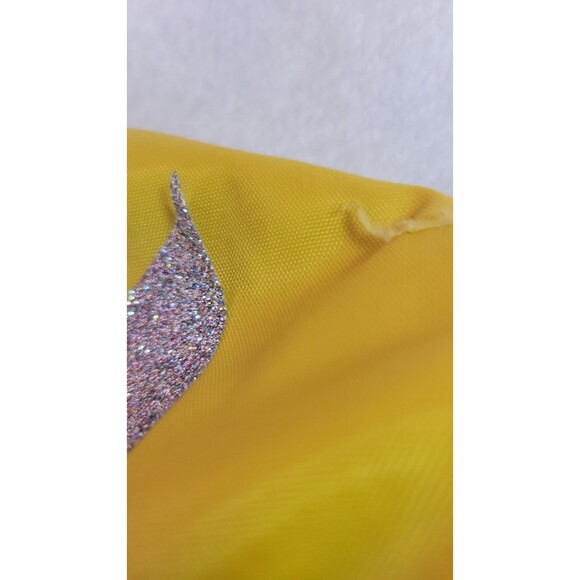 Sparkly Glitter Yellow Playboy Puffer Jacket Glitter Logos Retro Size Medium - Picture 6 of 12